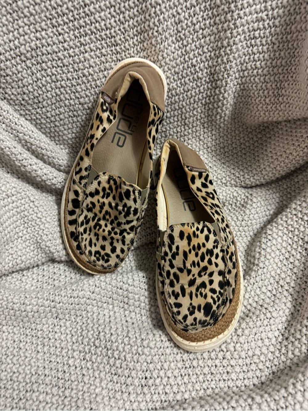 Hey Dude‎ Women's Leopard Slip-On Sneakers - Tan & Black